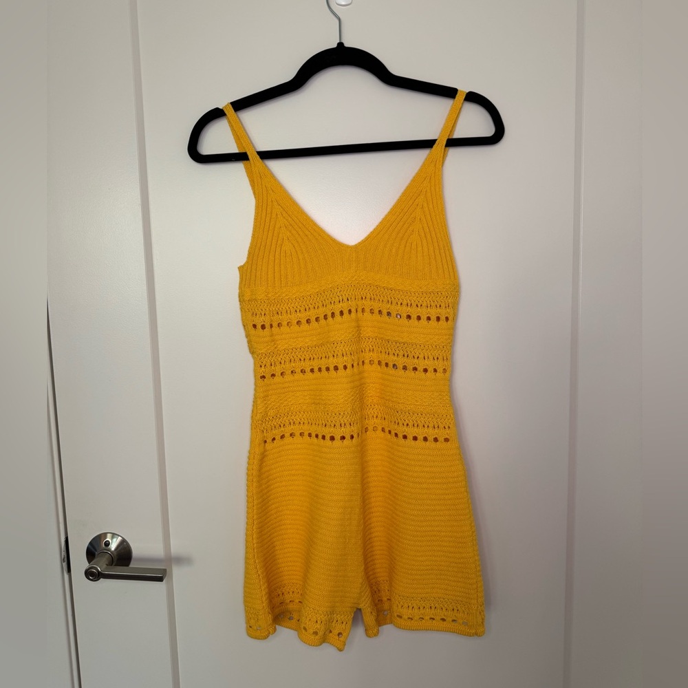 ZARA KNIT ROMPER - YELLOW NWT